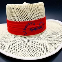 Straw Hat Panama Style One Size Sun Hat Red Band Libertys 85th Anniversa... - $12.95
