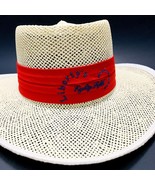 Straw Hat Panama Style One Size Sun Hat Red Band Libertys 85th Anniversa... - £10.19 GBP