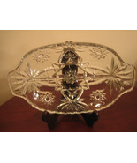 Vintage Clear Cut Glass Divided Relish Or Candy Dish Scalloped Edges 10&quot;... - £13.30 GBP