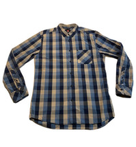 Quiksilver Modern Fit Plaid Long Sleeve Button Down Shirt Blue Gray Mens... - $14.52