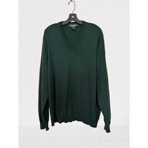 Brooks Brothers 100% Knitted Cotton V-Neck Sweater Pullover Green Size L... - $19.79