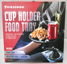 Firestone Car Cup Holder Tray Table For Eating With Cell Phone Slot/Stand - $15.19