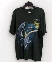 NWT SEASIDE HEIGHTS NJ Dolphin Graphic T Shirt Men&#39;s L Emerald Green Mad... - $18.89