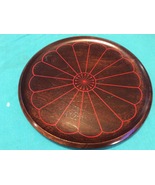 VINTAGE JAPANESE BROWN / RED LACQUERED WOODEN SERVING TRAY - COLLECTIBLE - - $1,511.54 MXN