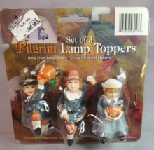 Pilgrim Lamp Toppers Set of 3 Thanksgiving for Lampshades Candle Sticks ... - $13.81
