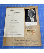 Vintage Lauritz Melchior Autograph Opera Program Ticket Stub Scrap Page ... - $481.17 MXN