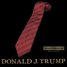 Donald J. Trump Signature Collection Necktie Tie Red &amp; Silver Silk NEW w... - $75.00