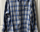 Arrow Shirt Mens XL Blue Plaid Flannel Long Sleeve Button Down Cabincore... - £10.56 GBP