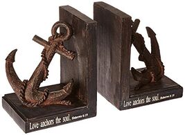 Roman  Bookends, 7.25 H Love Anchors the Soul Bookends - $59.98