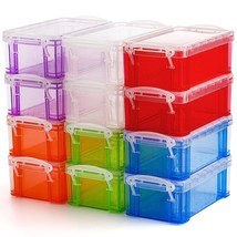 12 Pack Small Plastic Storage Box With Lid, 5&quot;X3&quot;X2&quot; Clear Latch Storage... - £32.72 GBP