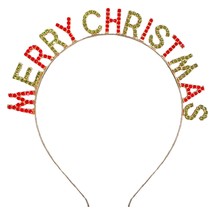 Merry Christmas Rhinestone Headband Xmas Crystal Hair Hoops Women Headpiece Hair - £16.50 GBP