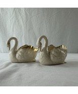 2 Pair Of Lenox China Vintage SWAN Paddle Foot White With Gold Trim Figu... - $63.07