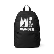 Unisex Black Wolf Backpack | Waterproof Nylon Fabric | Padded Back and A... - $53.56