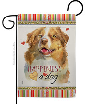 Yellow Australian Shepherd Happiness - Impressions Decorative Garden Flag G16024 - £15.77 GBP