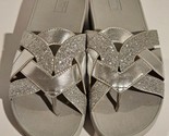 Fitflop Womens Size 7 Varont Silver Glitter Slide Sandals Slip-on - £30.56 GBP
