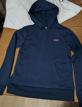 Women&#39;s Navy Blue Retro PONY BRAND Sweatshirt Hoodie Small - $19.35