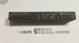 Letterpress Printing Block Basen Steel Works 2 3/4” x 5/16” - £7.75 GBP