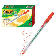 Bic Ecolutions Round Stic Ballpoint Pen 1.0mm 50pk - Red - £36.78 GBP