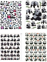 Promotion SET 4 Sheet Panda Bear Glitter Craft Fun Sticker Size 13x10 cm/5x4in - £7.23 GBP