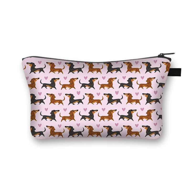 Cute Dachshund Dog Print Cosmetic Bag Ladies Shopping Fashion Coin Purse Girl Ma - £45.68 GBP