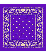 Purple - 3Pcs Paisley Print Bandana 100%Cotton Cover Head Warp Scarf - £12.76 GBP