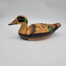 Wooden Duck Decoy Brown and Green 14&quot; - Unsigned - Vintage - £15.67 GBP