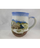 Vintage Country Farm Barn Pottery grey clay artist Mug coffee cup - £8.29 GBP