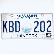 2018 United States Mississippi Hancock County Passenger License Plate KB... - $16.25 CAD