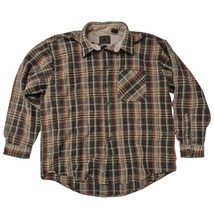 Vtg 70s Mens Acrylic Blend Plaid Flannel Shirt Brown/Multi Sz XL  - $77.37