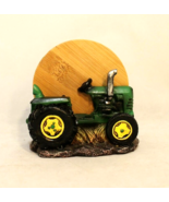 GREEN TRACTOR Coaster Set With Holder 4 Bamboo Coasters John Deere Table... - £11.12 GBP