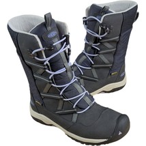 Kids KEEN Snow Boots Size 3 Gray Blue Hoodoo Tall Girls Zip Winter Grade... - $64.35