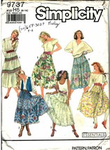 Misses&#39; SET OF SKIRTS &amp; PETTICOAT 1990 Simplicity Pattern 9737 Sizes 6-8-10 - $12.00