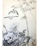 Dibujo antiguo de inspiración japonesa. Dibujo vintage. Dibujo flores y ... - $4,352.57 MXN