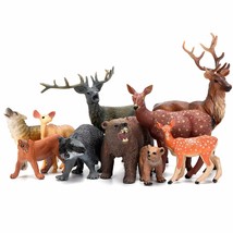 Woodland Animals Figurines Toys, 10 Piece Realistic Plastic Wild Forest Animals  - £30.53 GBP