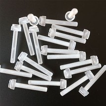 60 x Transparent Clear Plastic Acrylic Thumbscrews, slotted+knurled M6 x... - $29.84
