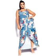 NWT City Chic Tropics Maxi Dress in Blue Size 18 - $74.50