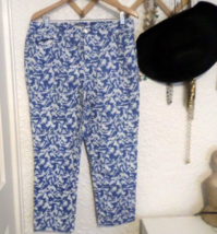 Chico&#39;s Blue &amp; White Splatter Girlfriend Jeans Chico&#39;s 2 M/L - £19.39 GBP