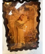 Christ At Door Wood Art 1970 MCM Jesus Kriebel &amp; Bates Litho Vintage - £27.76 GBP