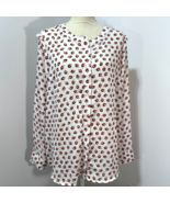 Womens Blouse Liz Claiborne Career Size XL White Leaves - $15.47