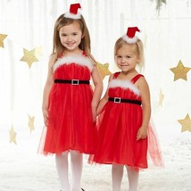 NWT Mud Pie Santa Tutu Dress &amp; Headband Girls Christmas Set 12 M - 2T 3T - 4T - £10.21 GBP