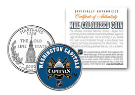 Washington C API Tals Nhl Hockey Maryland Statehood Quarter Colorize Coin Licensed - £6.88 GBP