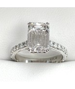 GIA 2.62 CT G-VS1 Labo Grown Émeraude Diamant 3.40 Carats Bague 14k or Blanc - $2,643.00