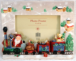 Christmas Holiday Picture Frame Santa Claus with Train Full of Toys - £26.33 GBP