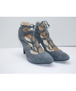 Karl Lagerfeld Paris Jasmin Taupe Suede Leather Ankle Lace Tie Heels Pum... - £19.91 GBP