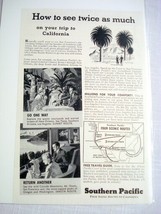 1937 Ad Southern Pacific Railroad How To See Twice As Much - $148.93 MXN