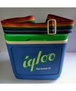 90s Igloo Tag Along 10 Cooler - Blue Green VTG with Rainbow Strap &amp; Cup ... - $589.59 MXN