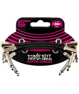 Ernie Ball Flat Ribbon Patch Cable 3-Pack, 3 In, Black (P06220) - £25.91 GBP