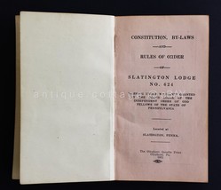 1921 antique ODD FELLOW CONSTITUTION BY LAWS RULE ORDER slatington lodge... - £33.08 GBP