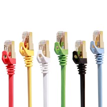 Cat 7 Shielded Ethernet Cable 5 Ft 6 Pack (Highest Speed Cable) Cat7 Flat Ethern - £28.84 GBP