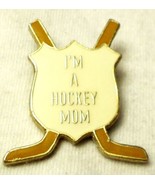 Lapel Cap Hat Pin Hockey I&#39;m A Hockey Mom Shield Two Sticks Crossed - £1.68 GBP